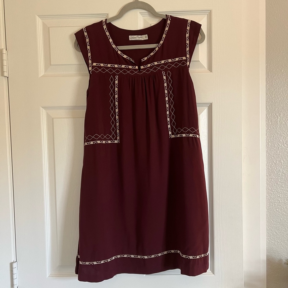 Collegiate Outfitters Embroidered Dress - Maroon